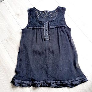 Black blouse with lace